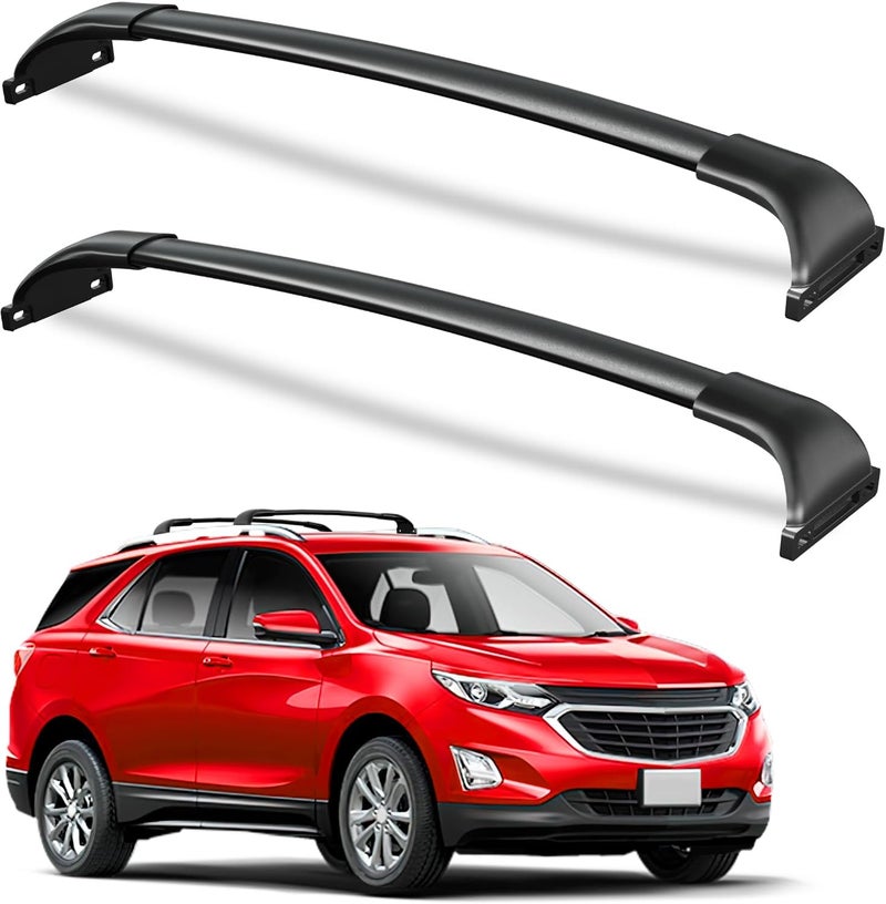 wonderdriver 220lbs Roof Rack Cross Bars Compatible with Chevy Chevrolet Equinox 2018-2024 & GMC Terrain 2018-2024, Heavy Duty All-Metal Aluminum Roof Rails Crossbars Cargo Canoe Black Luggage - Image 1